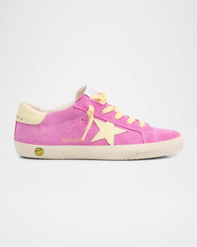 Girl's Super Star Suede and Leather Sneakers, Toddler/